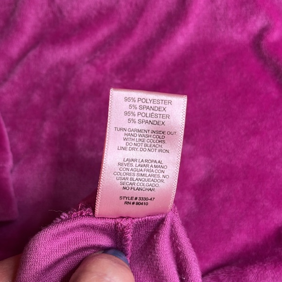 Juicy Couture Velour Hot Pinkish/Purplish Sleepwear Pajama Pants & top SIZE MED - Picture 7 of 10